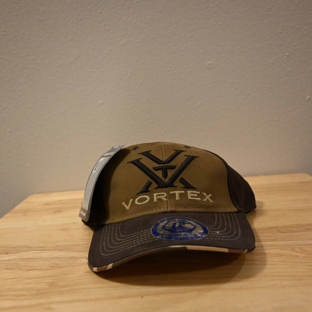 Vortex Logo Baseball Cap, Buckle Fixture, Waxed Canvas
